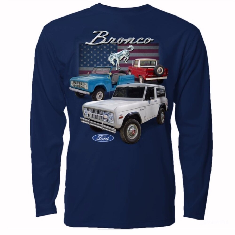 Ford Bronco U.S. Flag Long Sleeve T-Shirt Sweatshirt - NEW Fast Ship